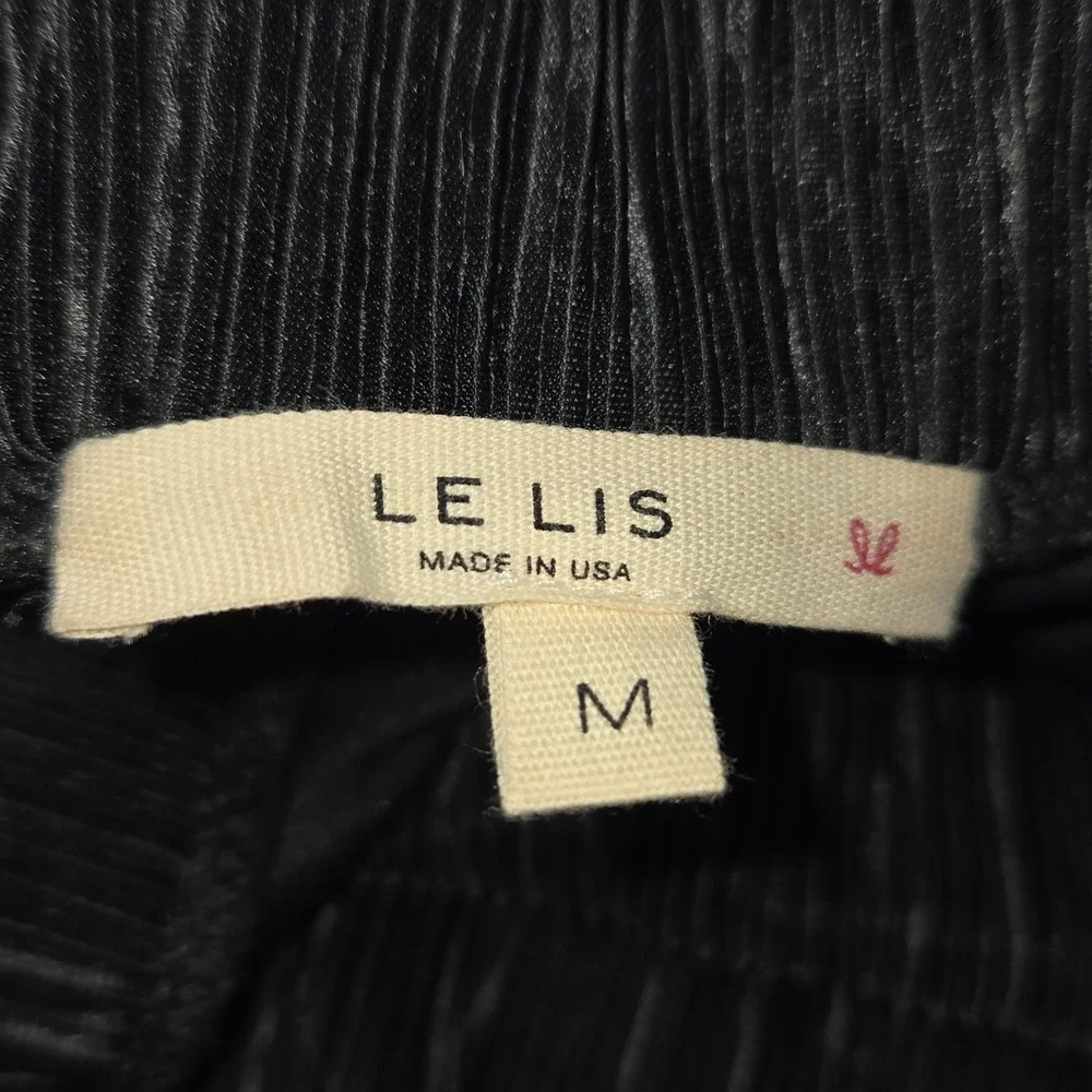 Le Lis Pleated Midi Skirt Women Size M Black Pull On USA Office Capsule Wardrobe